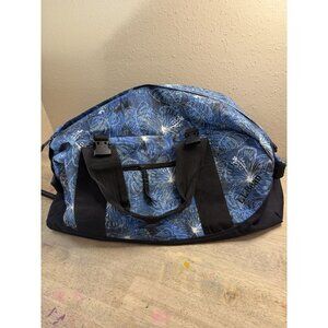 L.L. Bean Adventure Duffle Bag Heavy Duty Nylon Blue Travel Floral Large 155536